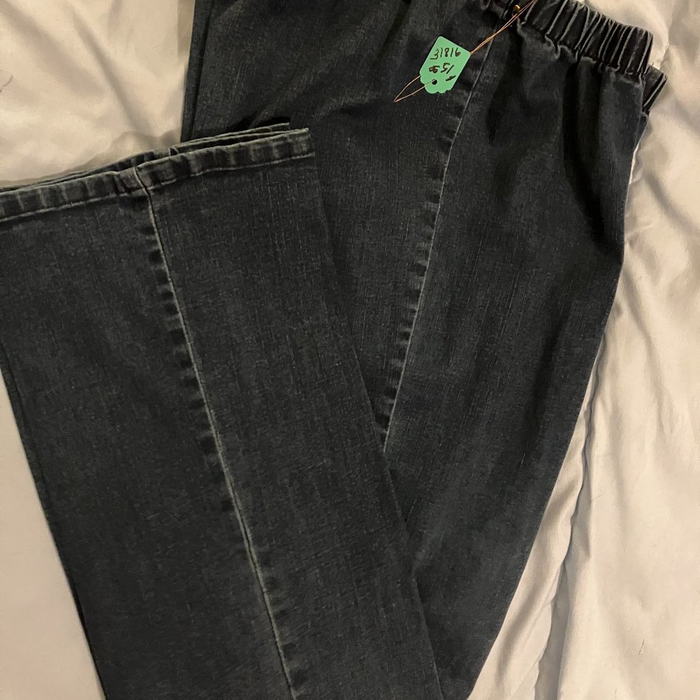 318 Dark Denim Stretch elastic waist jeans